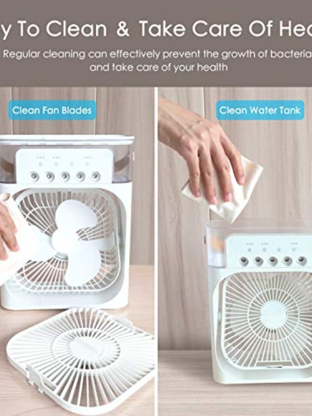 New in box NTMY Portable Air Conditioner Fan, Mini Evaporative Air Cooler with 7 - Picture 7 of 7